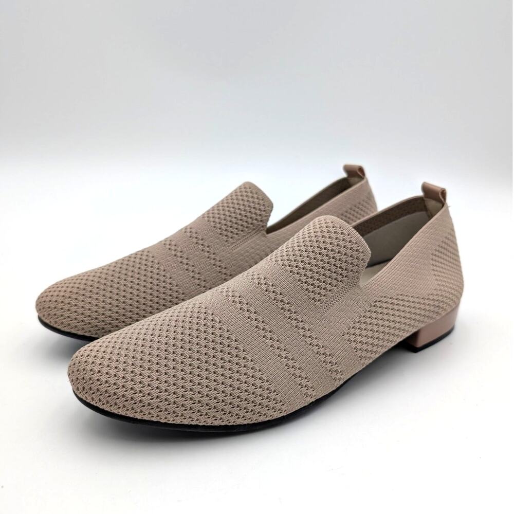 David Tate Ultimate Loafers Flats Women's Taupe Stretch Fabric Size US10W EU40